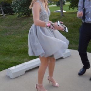 gorgeous silver homecoming dress worn once